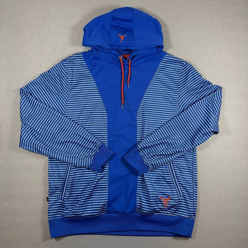 Jordan‎ Melo M7 Hoodie Mens XL Blue Striped Pullover Jumpman Performance Y2K